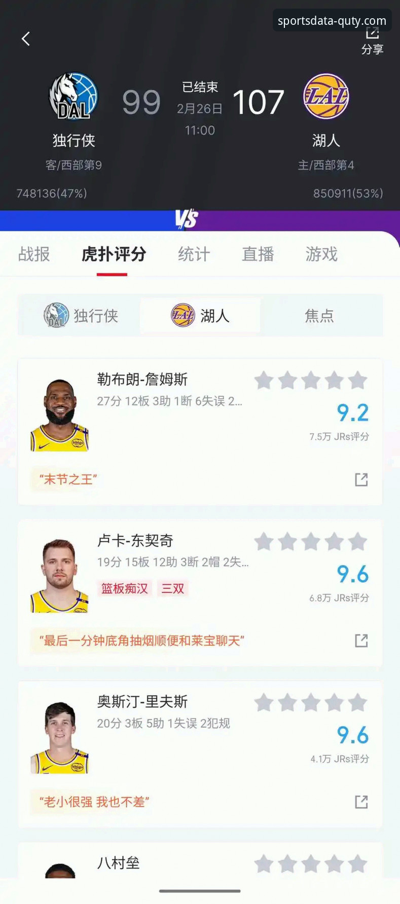趣体育数据平台v2.1.3实战分析教程：如何深度复盘湖人vs步行者对攻大战